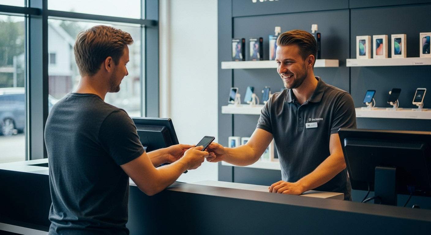 mobilinnbytte, butikk, kunde