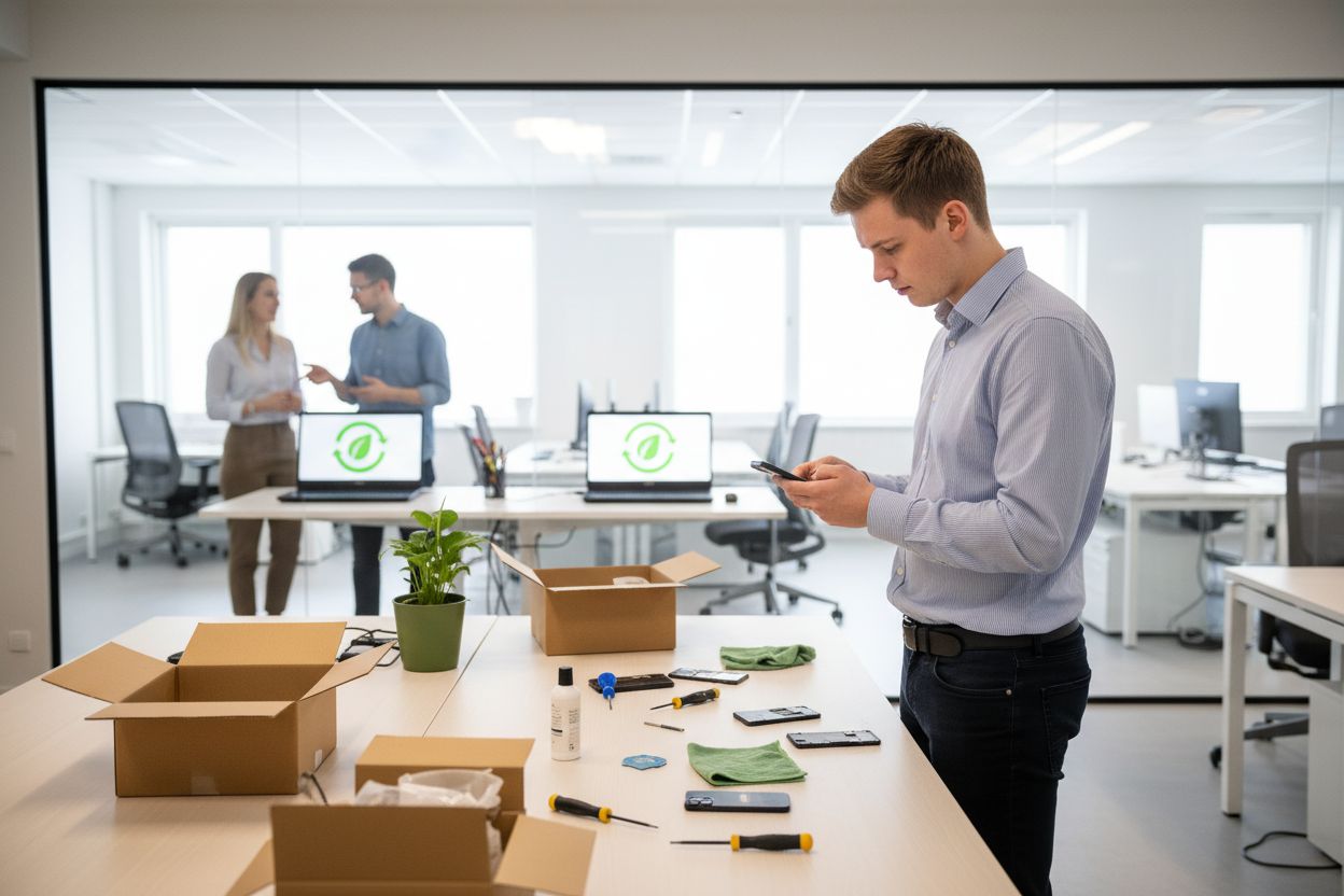 kontor brukt smarttelefon