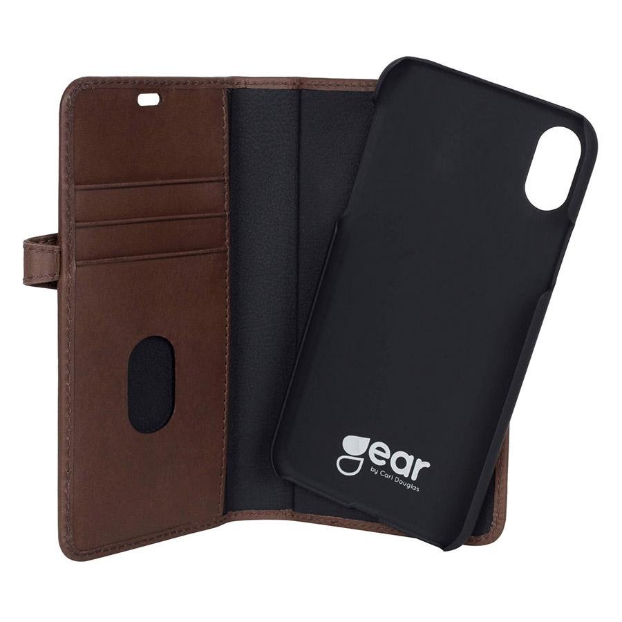GEAR Lommebokveske iPhone X & XS Brun (2 - i - 1) - Greenphones
