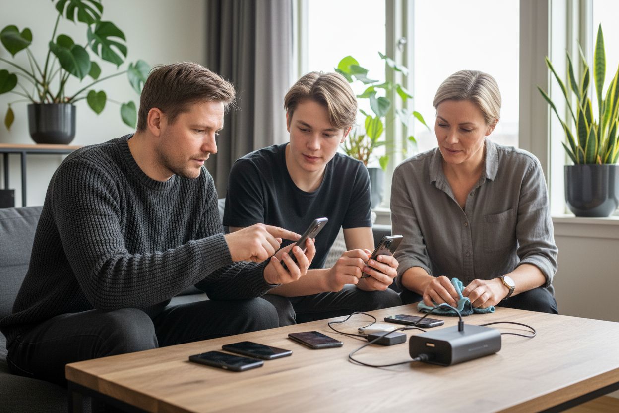 mobilbytte, smartphone swap, family tech
