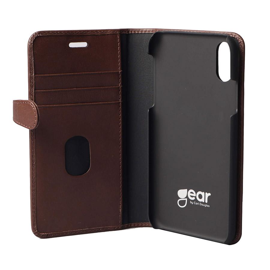 GEAR Wallet case iPhone XS Max Brown (2-in-1)